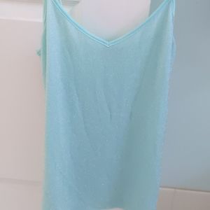 Aqua Silky Sparkly Tank Express Sz S